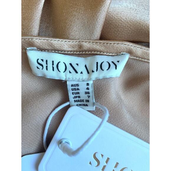 Shona Joy La Lune Bias Maxi Dress in Desert Rose Size 4 Cowl Neck Front Split - Picture 8 of 9